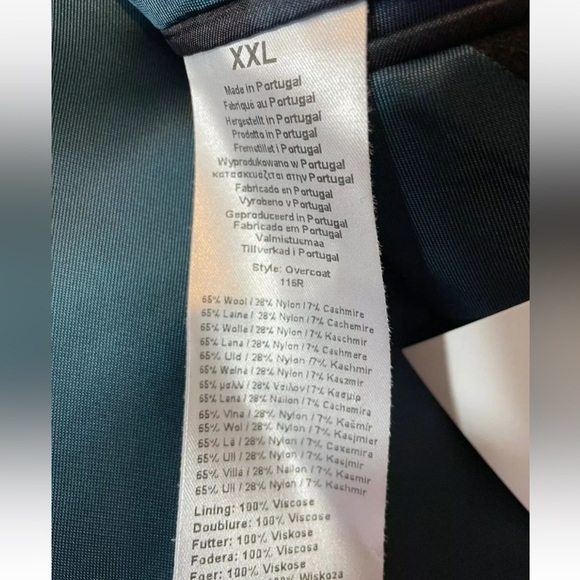 NWT PS Paul Smith Mens SB Overcoat Black Wool Cashmere Sz XXL - Picture 10 of 10